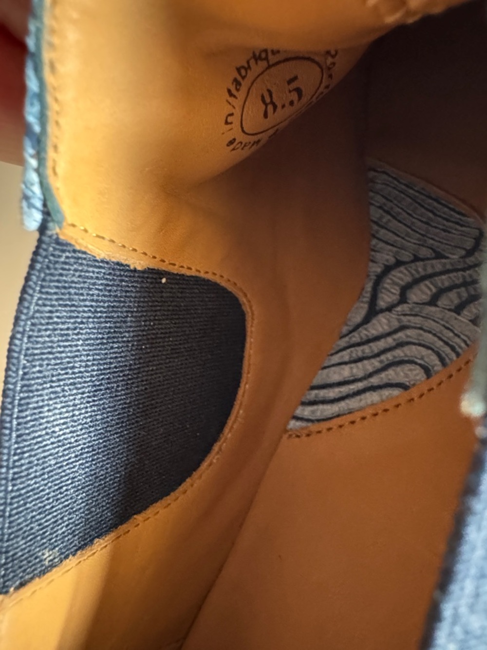 John Fluevog Womens Power-up Harmony Blue Embossed Sporty Chelsea Shoes size 8.5 - Picture 10 of 10